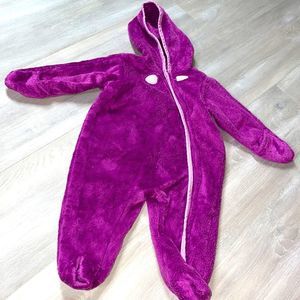 Purple zip up jumpsuit